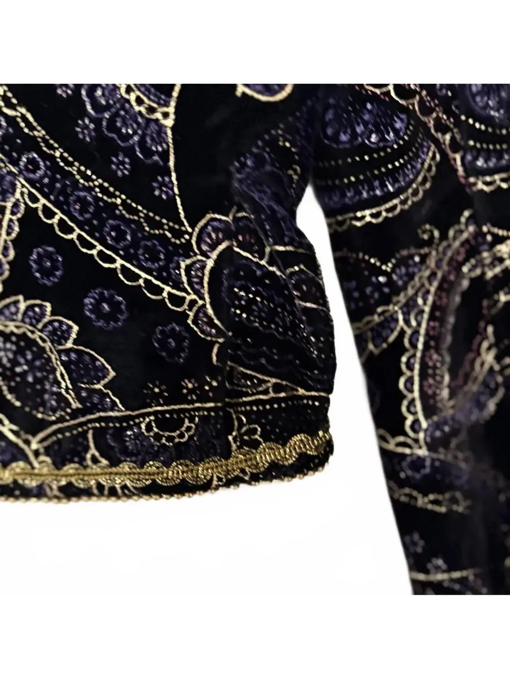 VTG Nah Nah Collections By Jonathan Tait Jacket Size 14 Plum Velvet Gold Lined